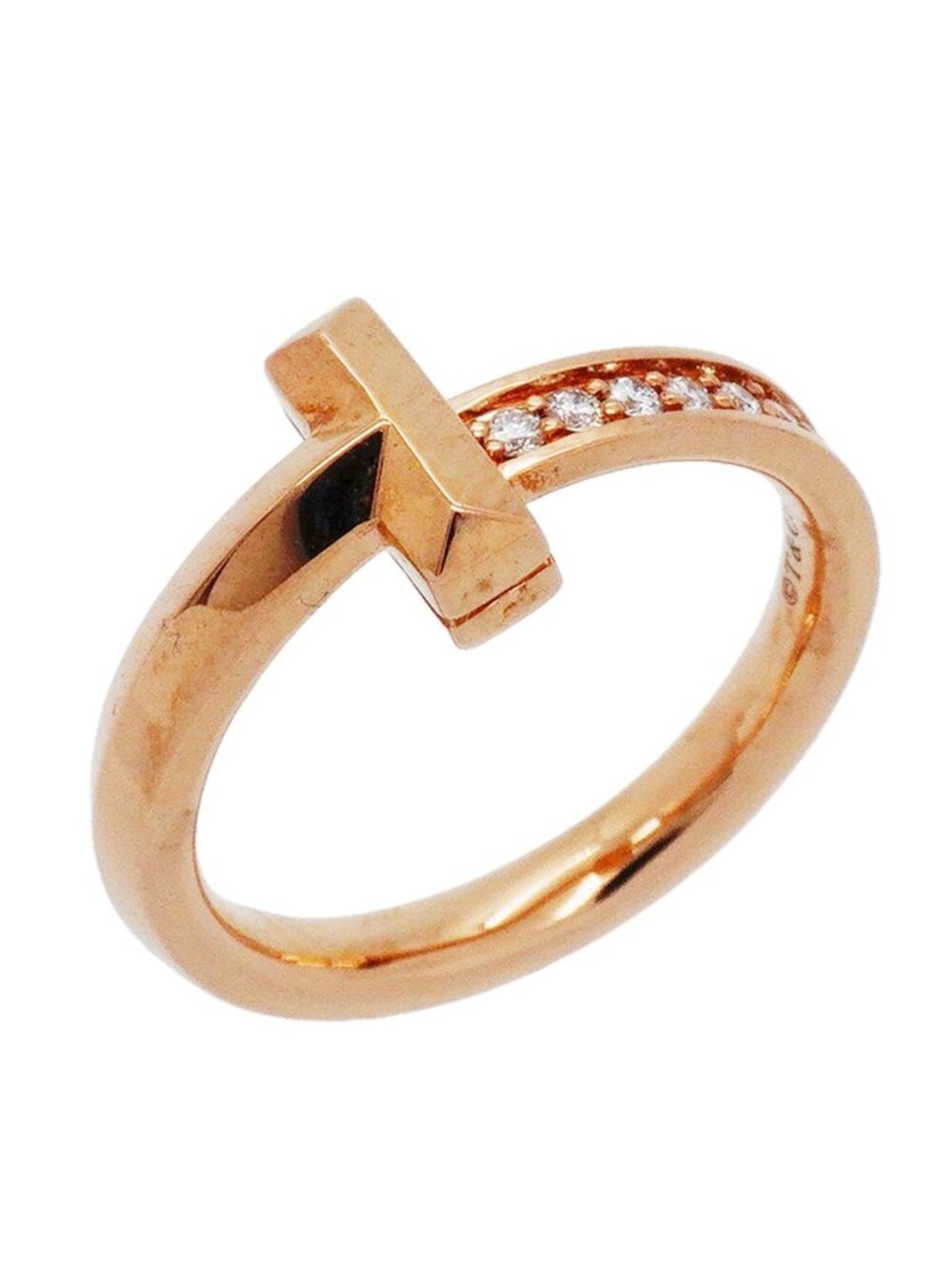 Tiffany & Co Ring T One 18k Pink Gold Diamond